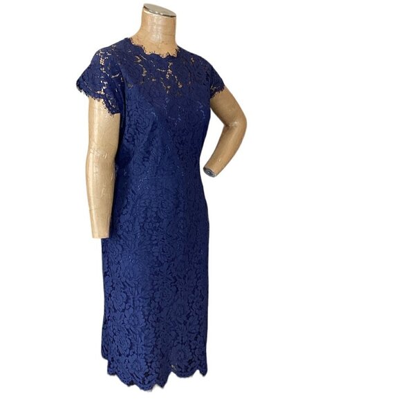 Miusol Blue Floral Lace Sheath Evening Cocktail Party Dress Plus Sz 5XL #271B - Picture 3 of 9